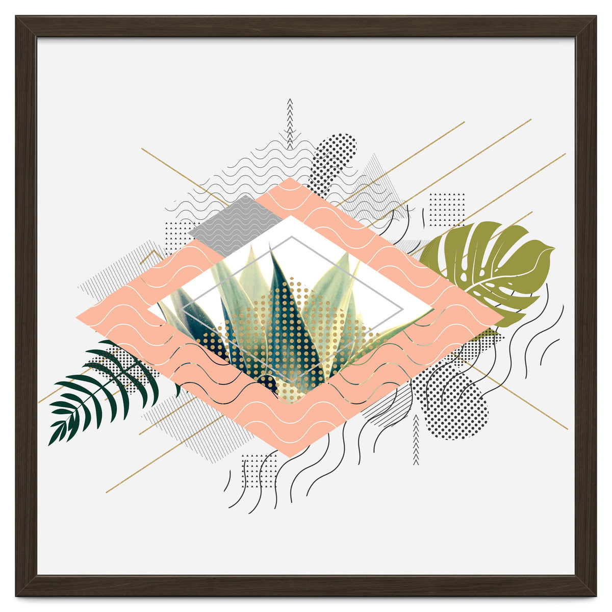 Abstract geometrical and botanical shapes I