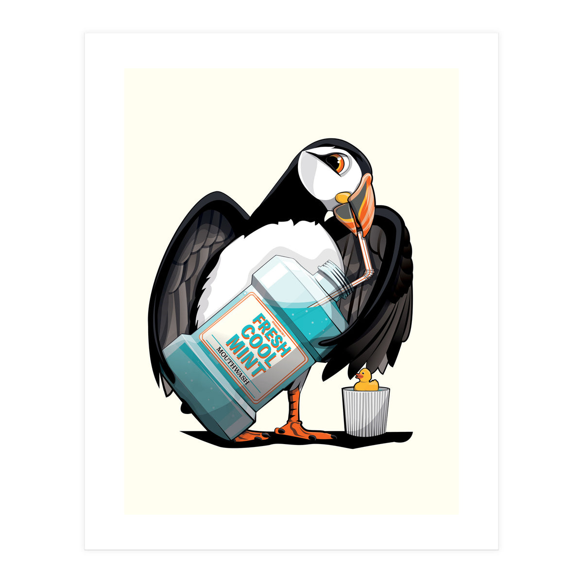 Puffin using Mouthwash (Print Only)