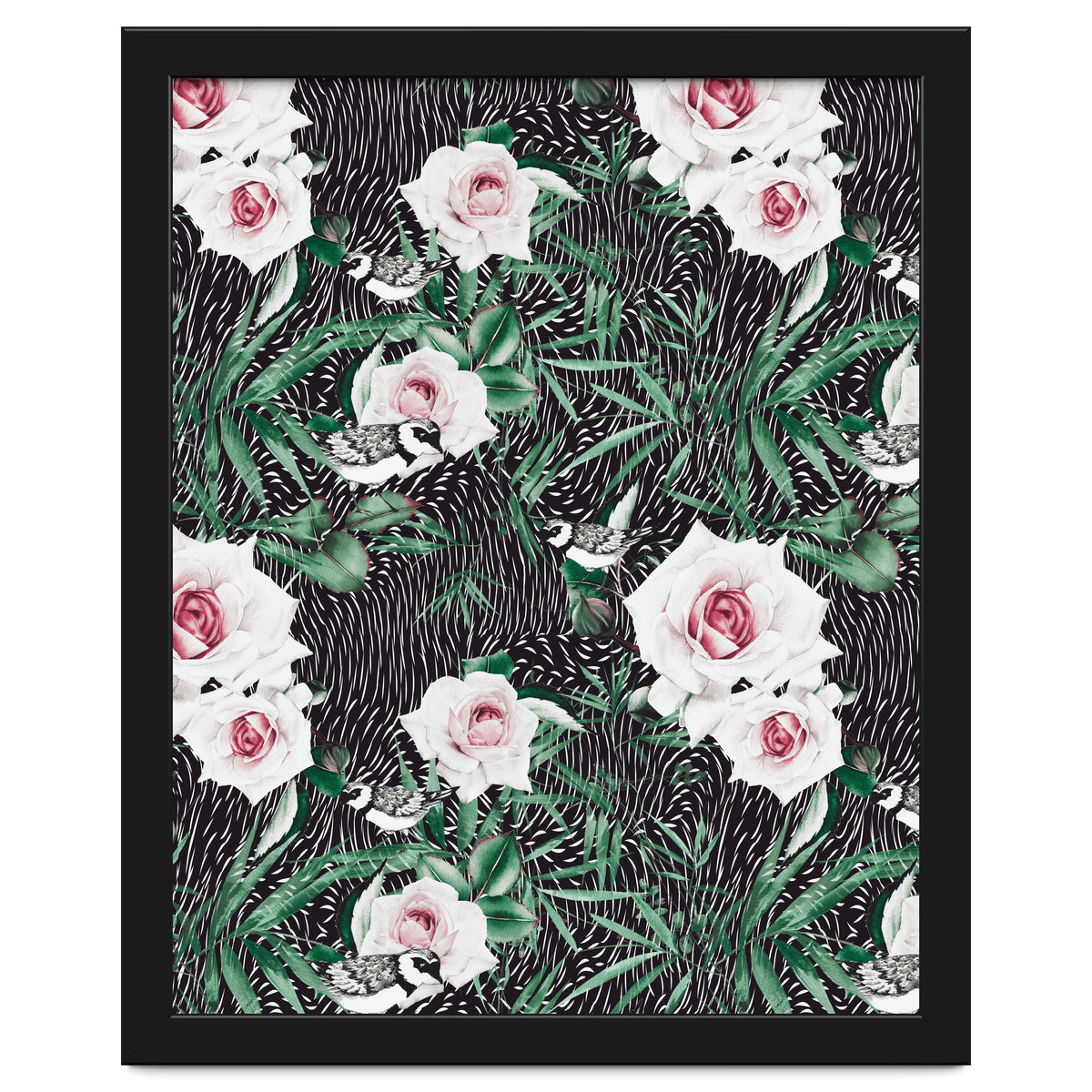 Dark flowery abstract of birds