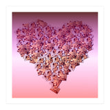 Heart collage of cuddling Cupid like characters (Print Only) thumbnail