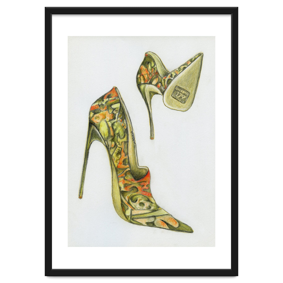 Green stiletto shoes