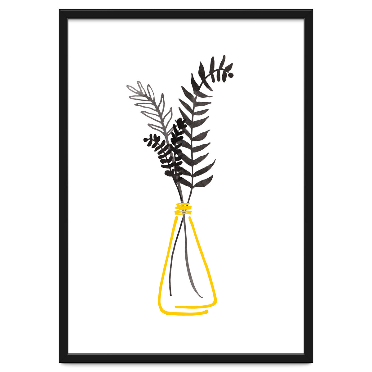 Black Watercolor Bouquet