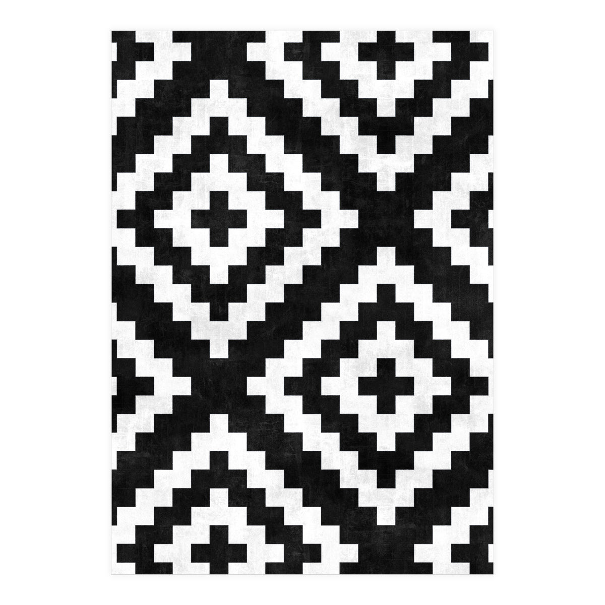 Urban Tribal Pattern No.17 - Aztec - Black and White Concrete (Print Only)