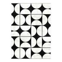 Mid-Century Modern Pattern No.2 - Black and White Concrete (Print Only)