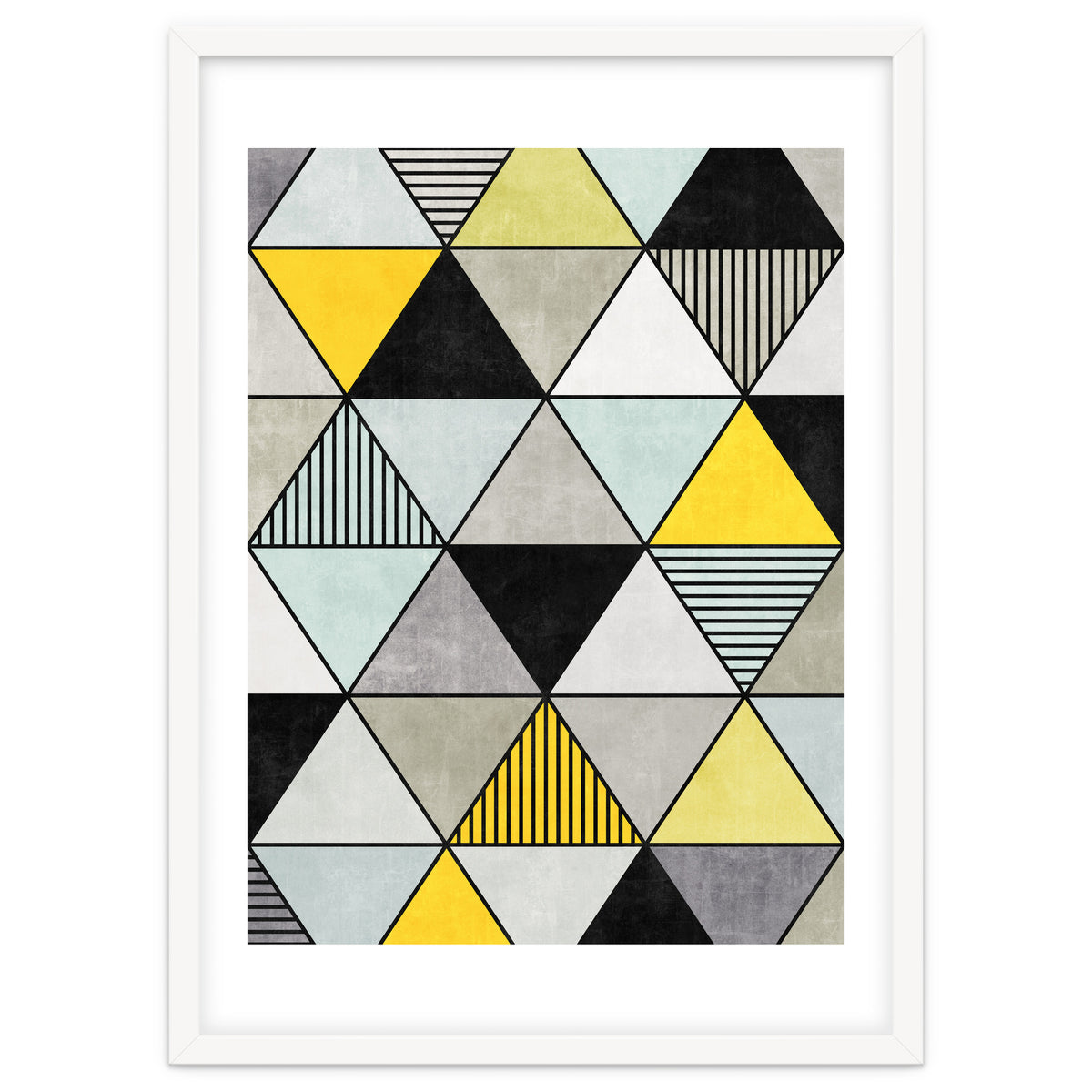 Colorful Concrete Triangles 2 - Yellow, Blue, Grey