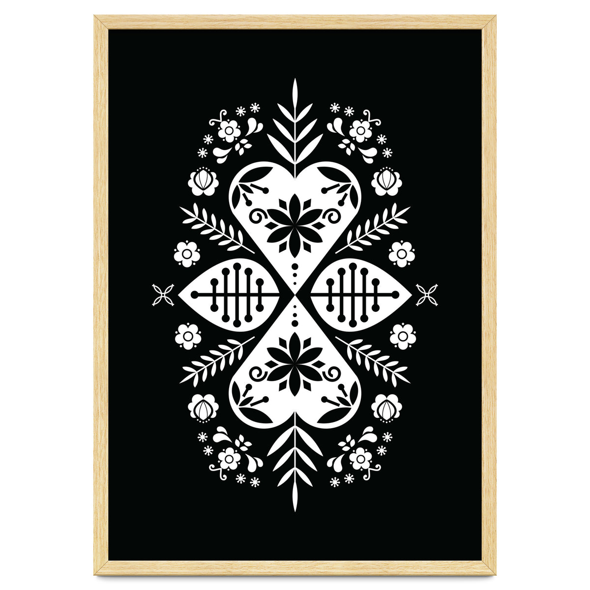 Scandinavian Folk Pattern Monochrome 01
