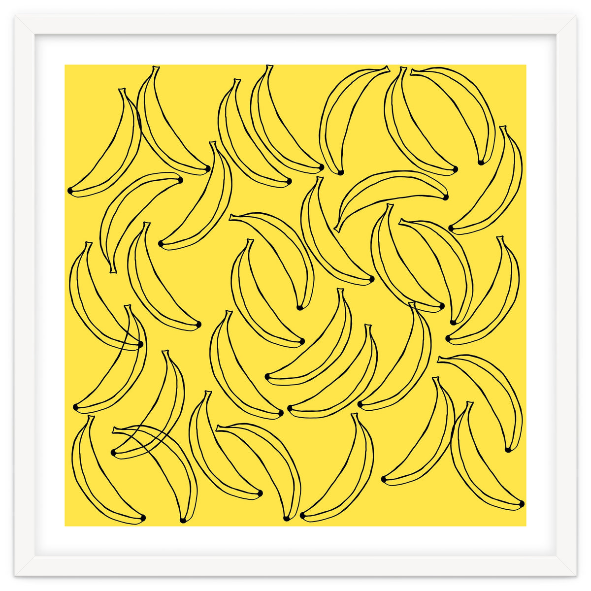 Bananas pattern on yellow background