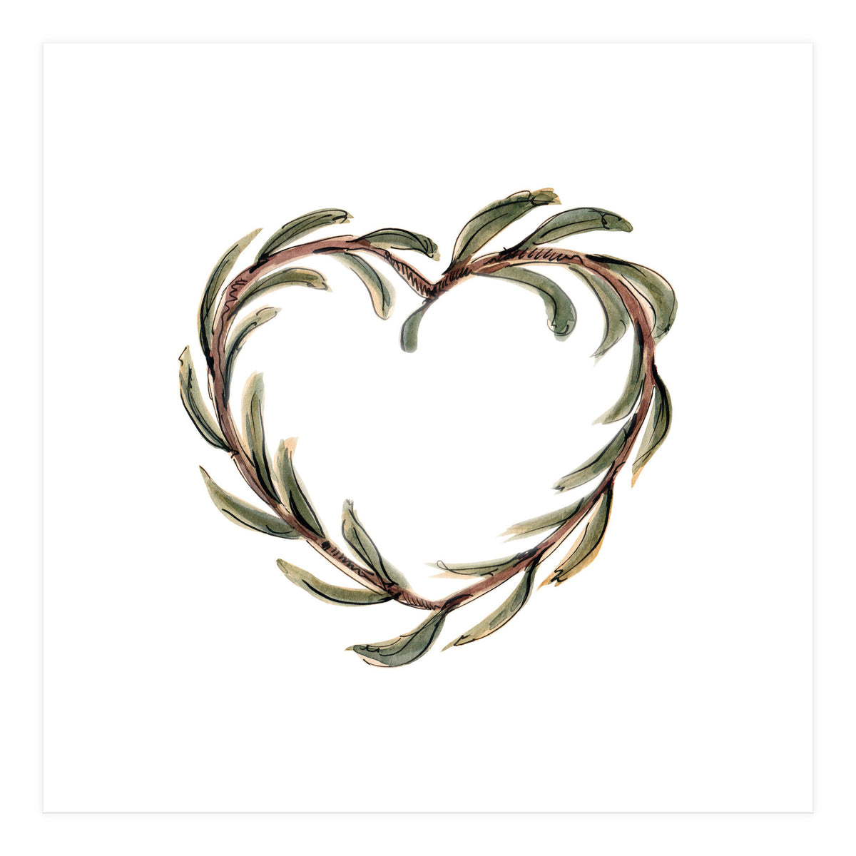 Olive branch heart (Print Only)