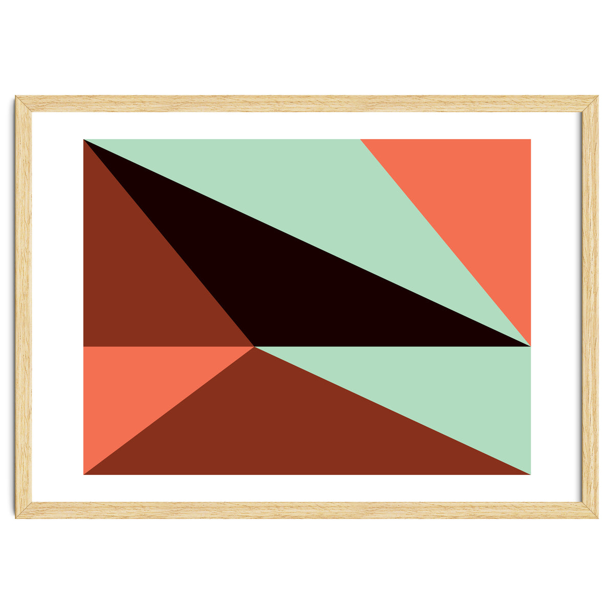 Geometric Shapes No. 17 - pink, brown, mint green & black