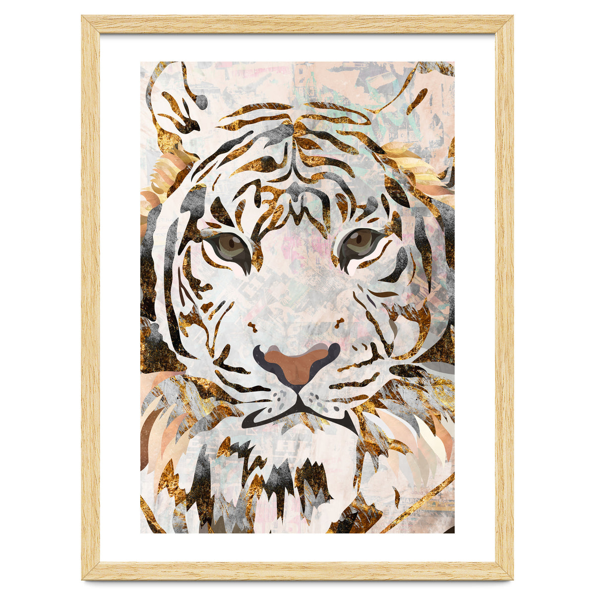 Grungy Tiger Gold and White