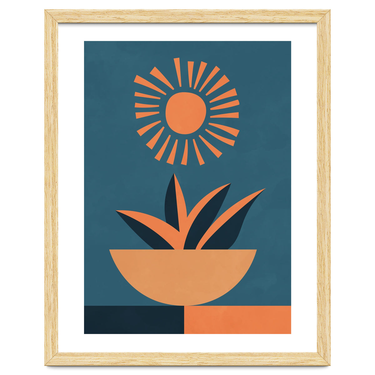 Retro Boho Botanical Sun Plant