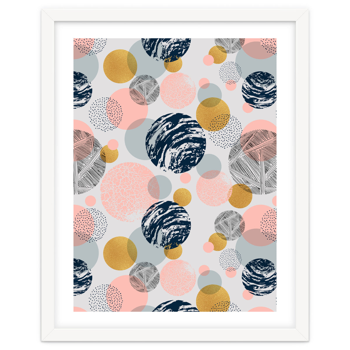 Pattern of abstract textured circles