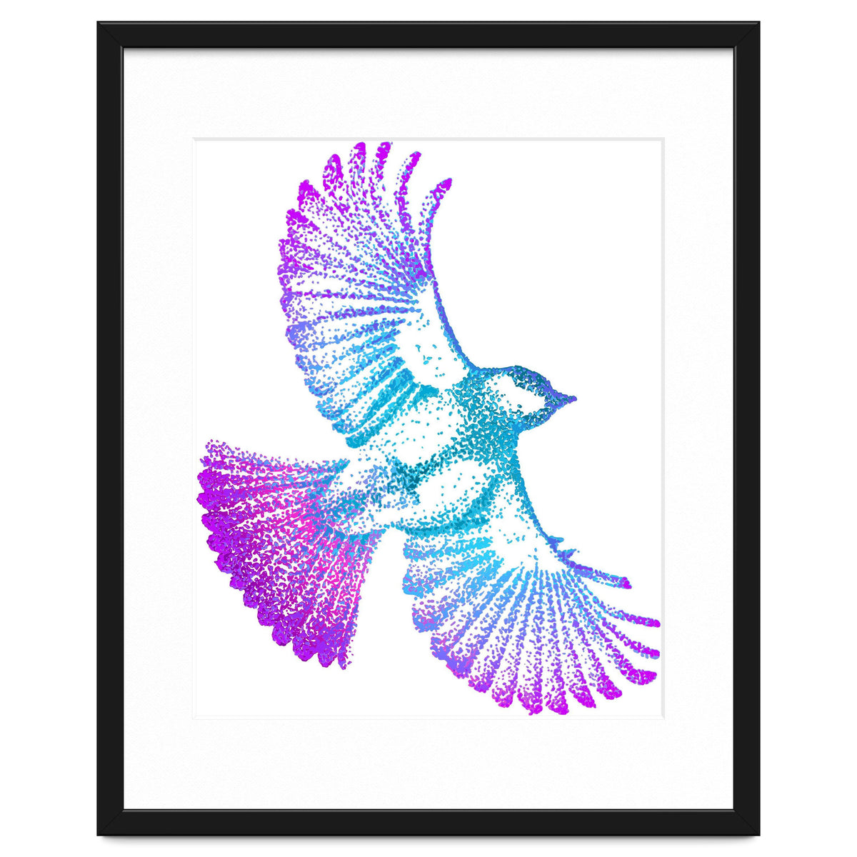 Flying Bird in Electric Blue