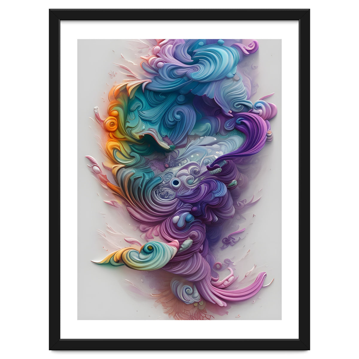 Wavy Rainbow Pastels AI Art