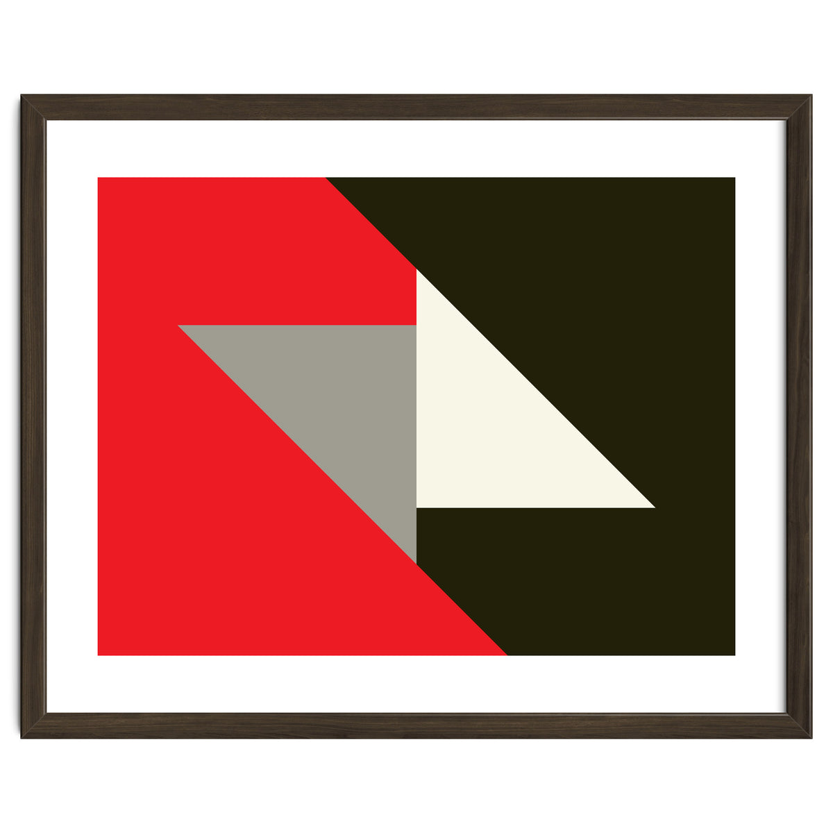 Geometric  Shapes No. 63 - triangles, red, black, grey