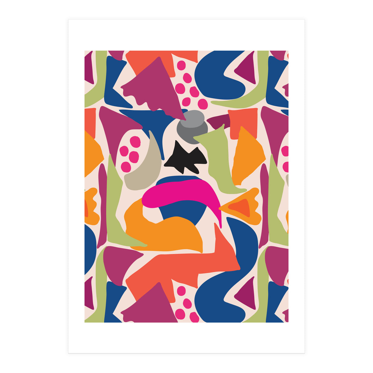 Black Fish Abstract Art (Print Only)