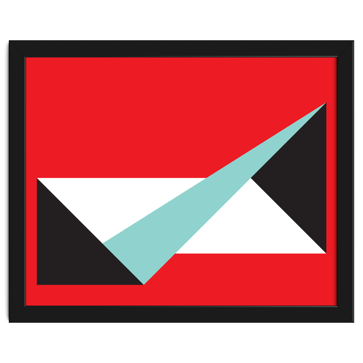 Geometric Shapes No. 49 -  teal, black & red