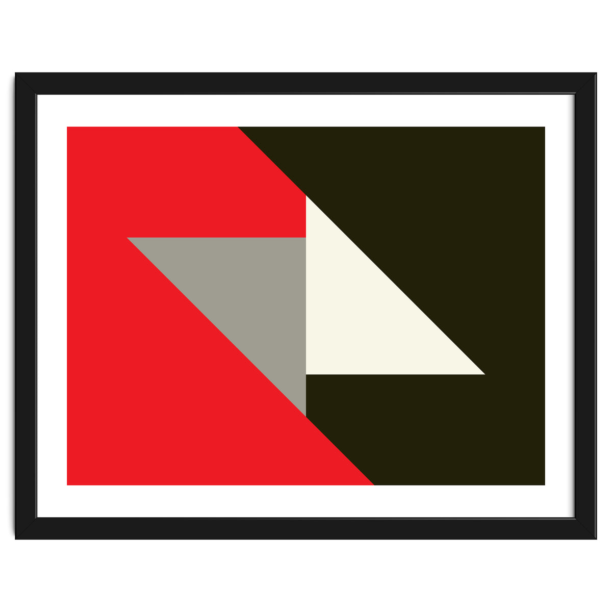 Geometric  Shapes No. 63 - triangles, red, black, grey