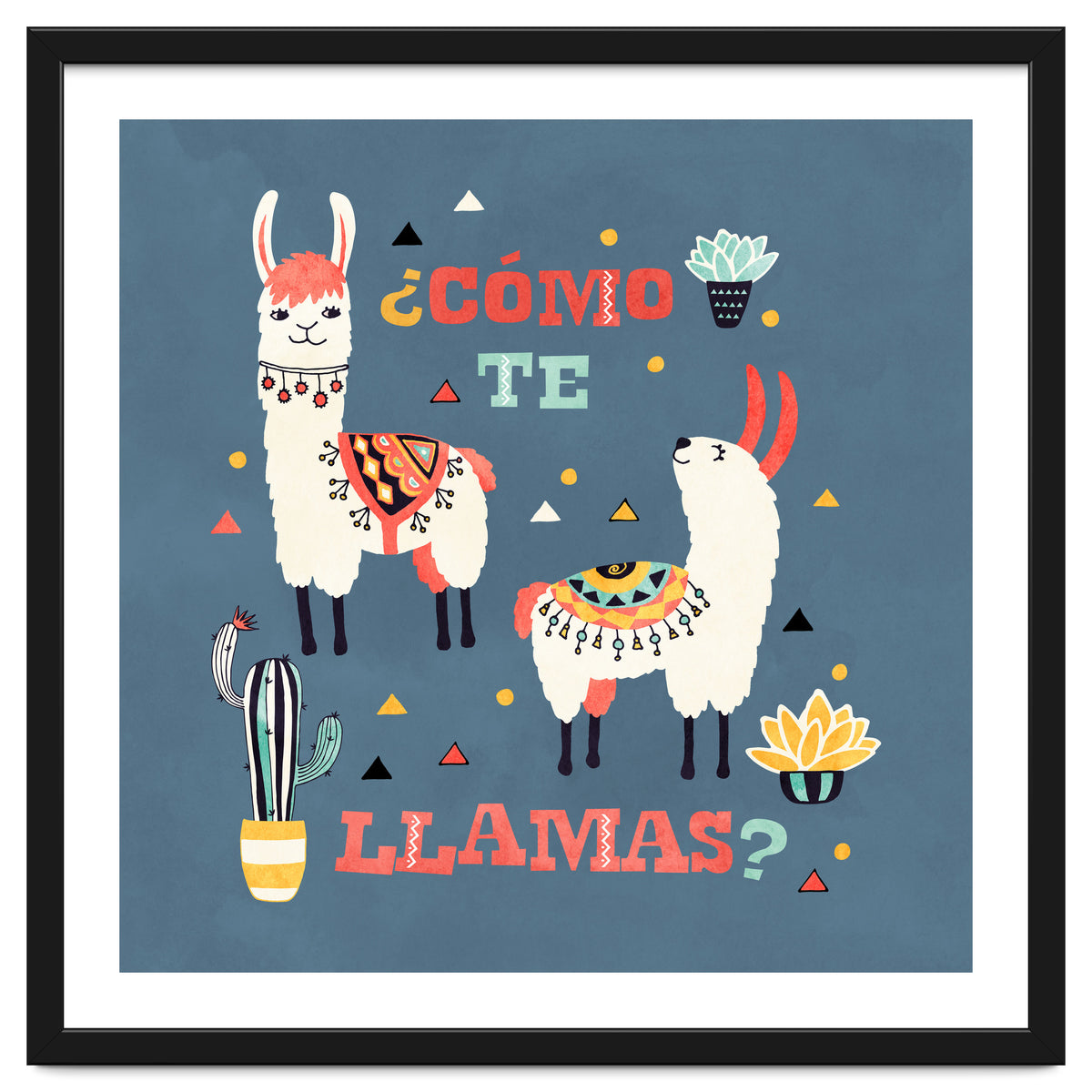 Llama With Cactus Como Te Llamas Spanish Saying 1