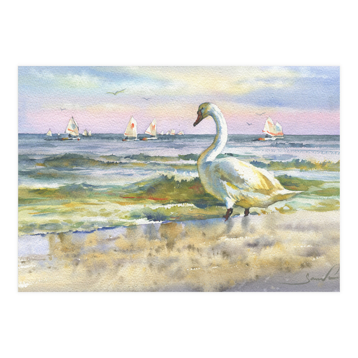 Sea and birds (Print Only)
