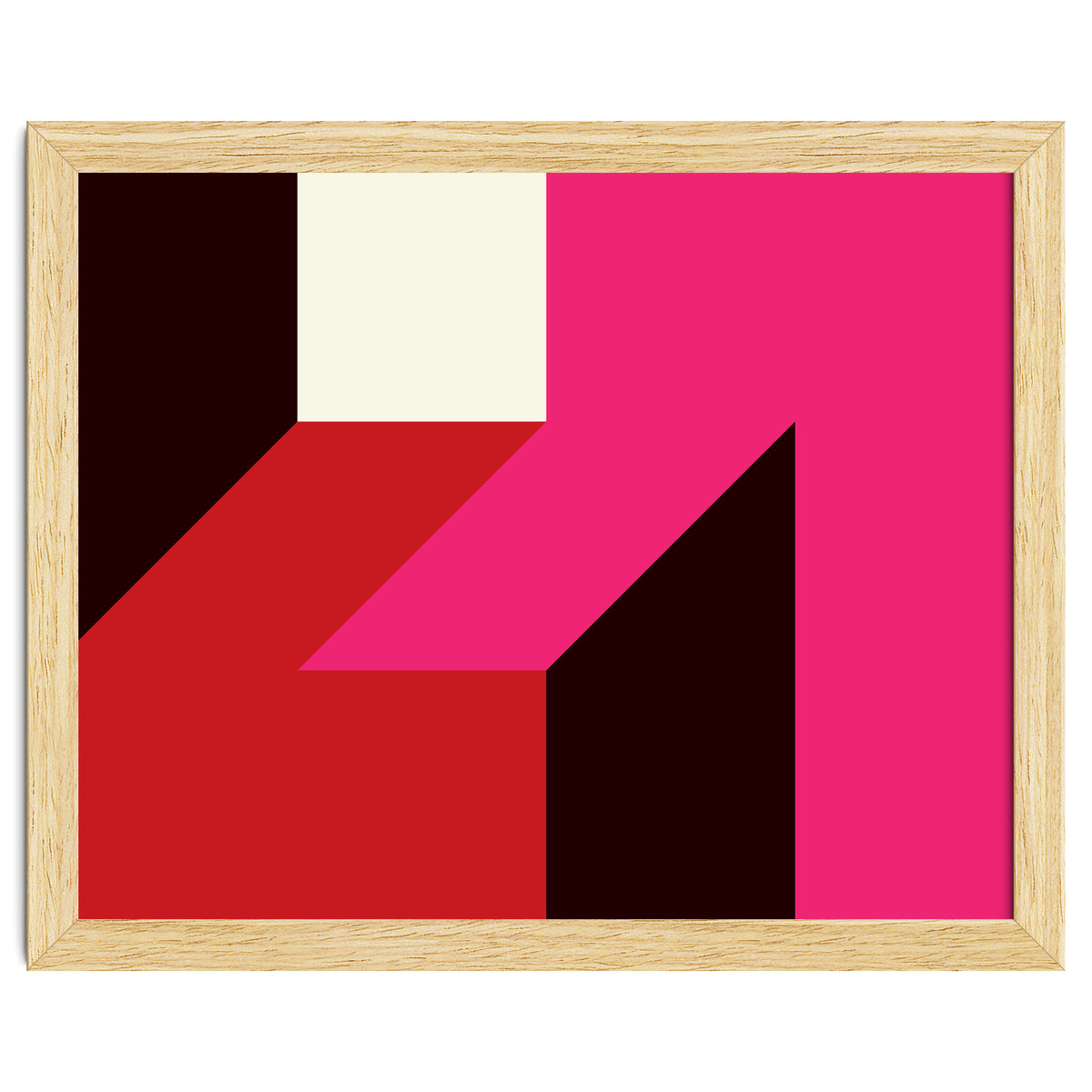 Geometric Shapes No. 62 - red, magenta & black