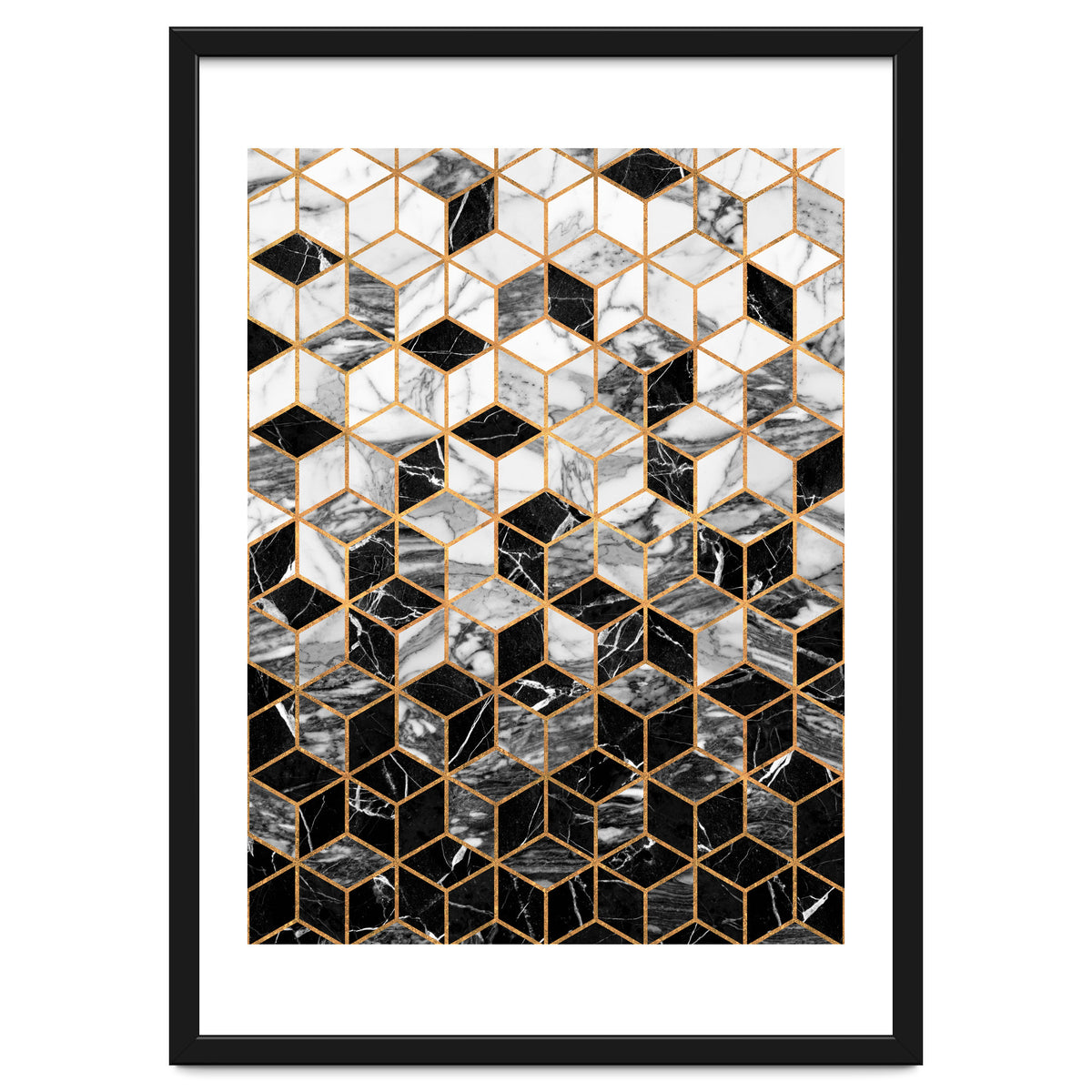 Marble Cubes - Black and White