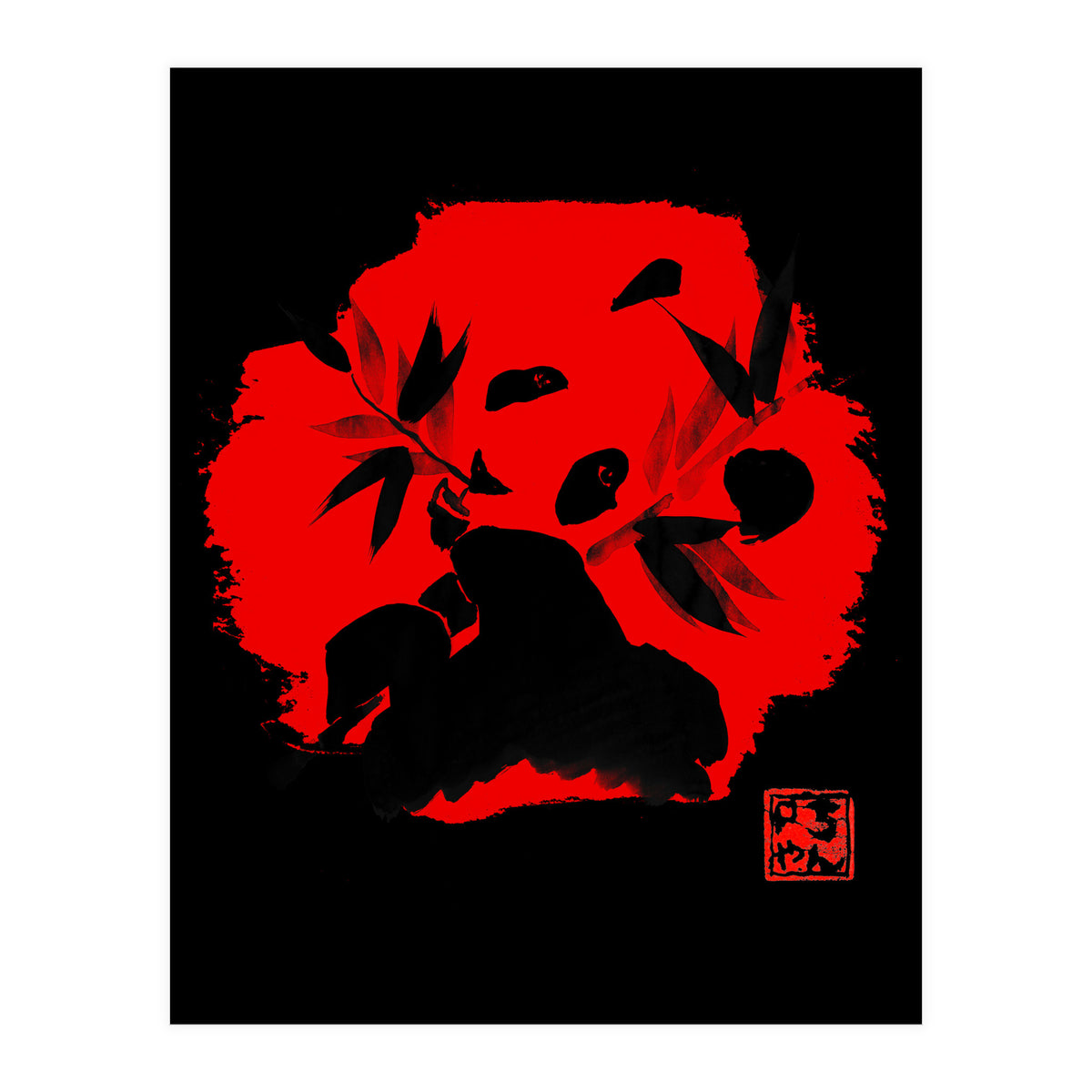 panda in red (Print Only)