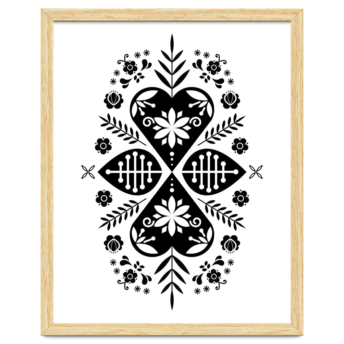 Scandinavian Folk Pattern Monochrome