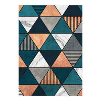 Copper, Marble and Concrete Triangles 2 with Blue (Print Only)