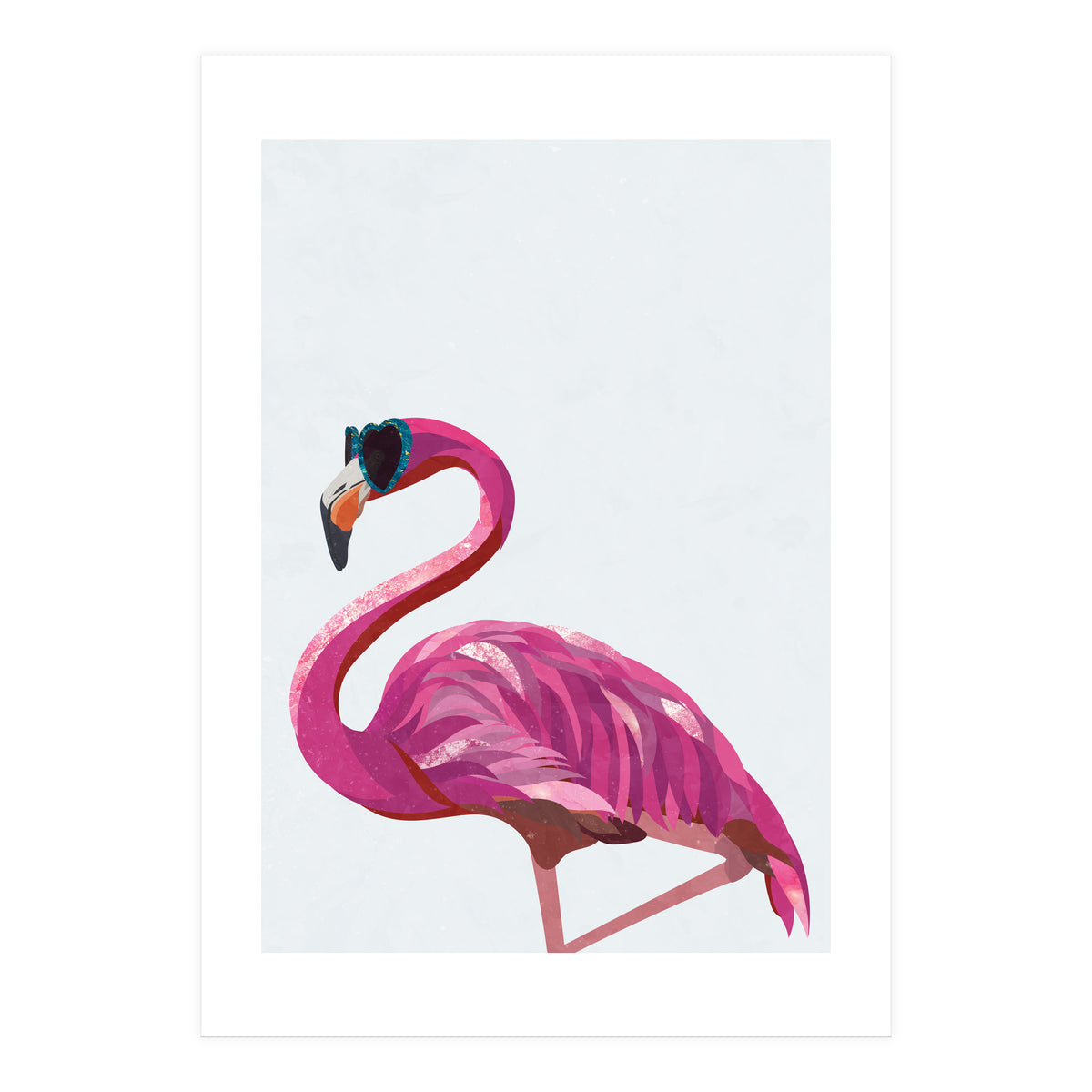 Flamingo Portrait Wearing Sunglasses (Print Only)