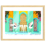 Moroccan Courtyard | Heron Animal Wildlife & Ethnic Vintage Architecture | Royal Fountain Palace thumbnail