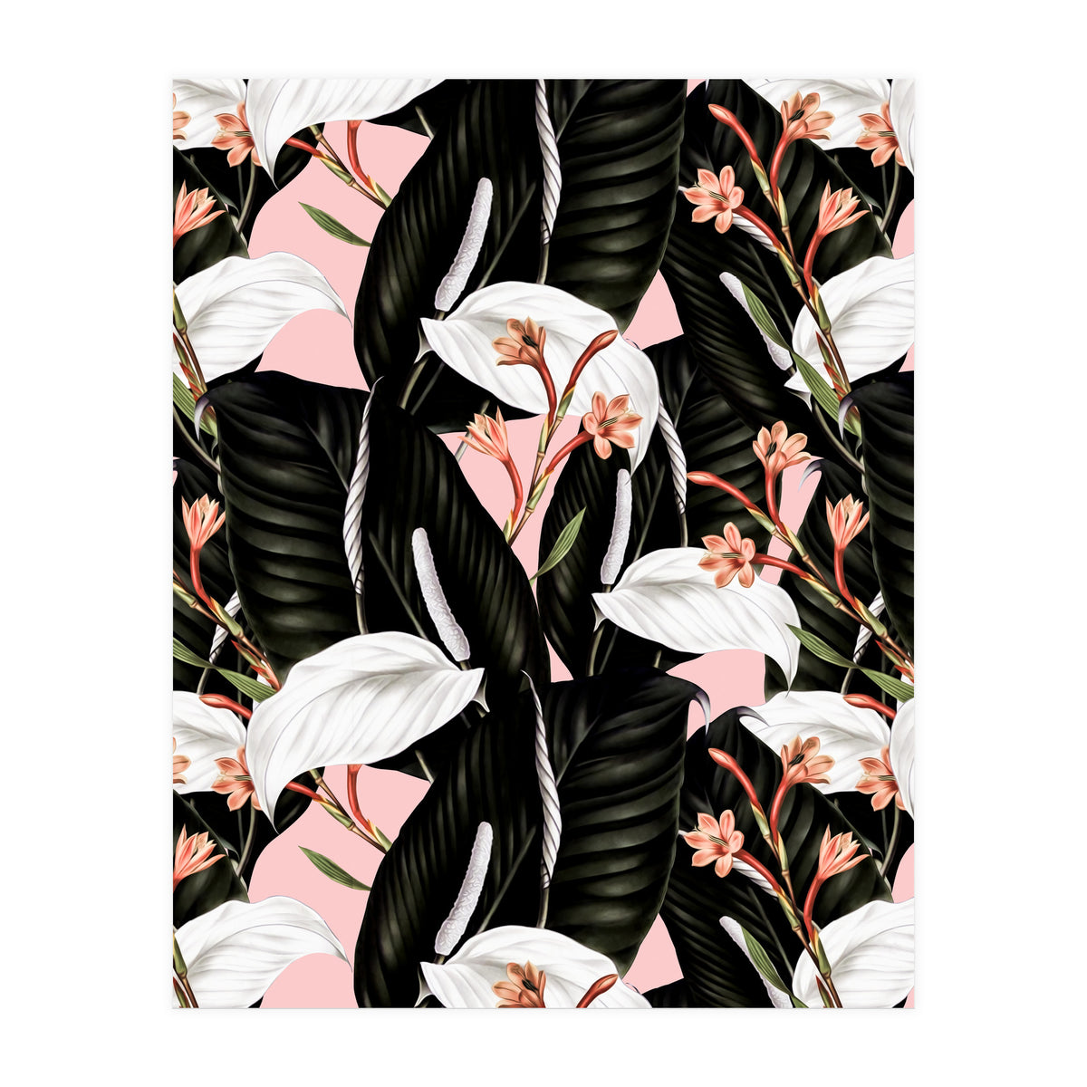 Flowery exotic botanical pink (Print Only)