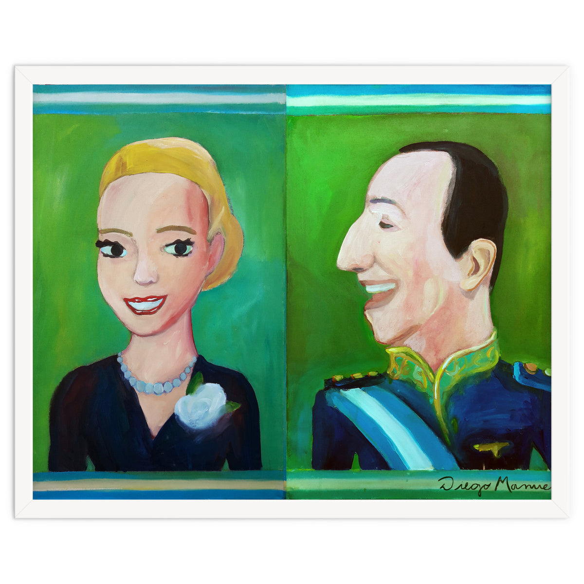 Evita y Juan Perón Díptico
