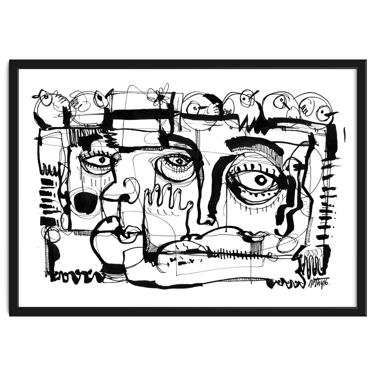 Birds on a Wire - b&w