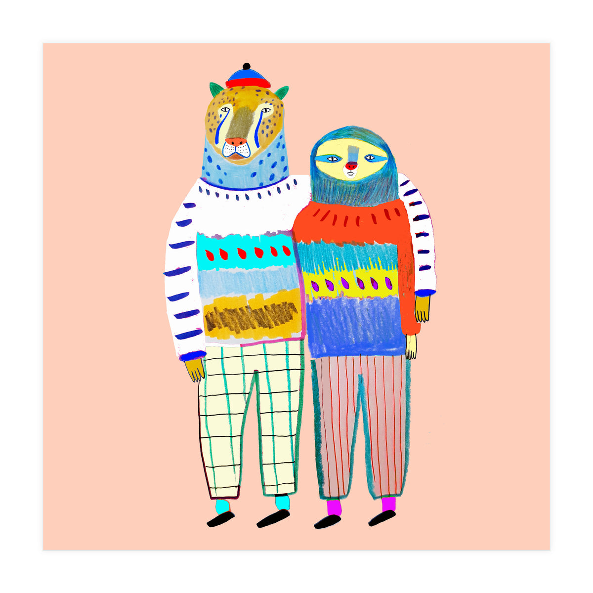 Leopard and Sloth Friends (Print Only)