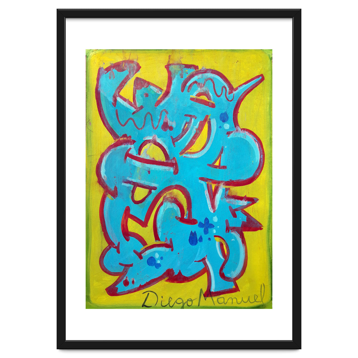 Forma Celeste Sobre Amarillo 3