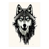 Wicked Soul, Werewolf Wolf Wild Animals Sketch, Wildlife Drawing Line Art, Wild Eclectic Dark Moon (Print Only) thumbnail