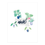 Black Cat And House Plants (Print Only) thumbnail