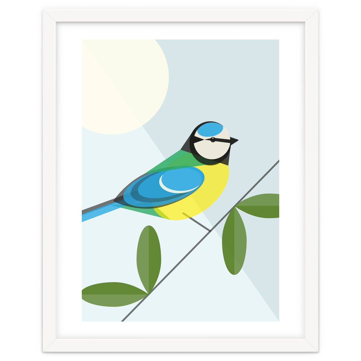 Mid Century Geometric Blue Tit