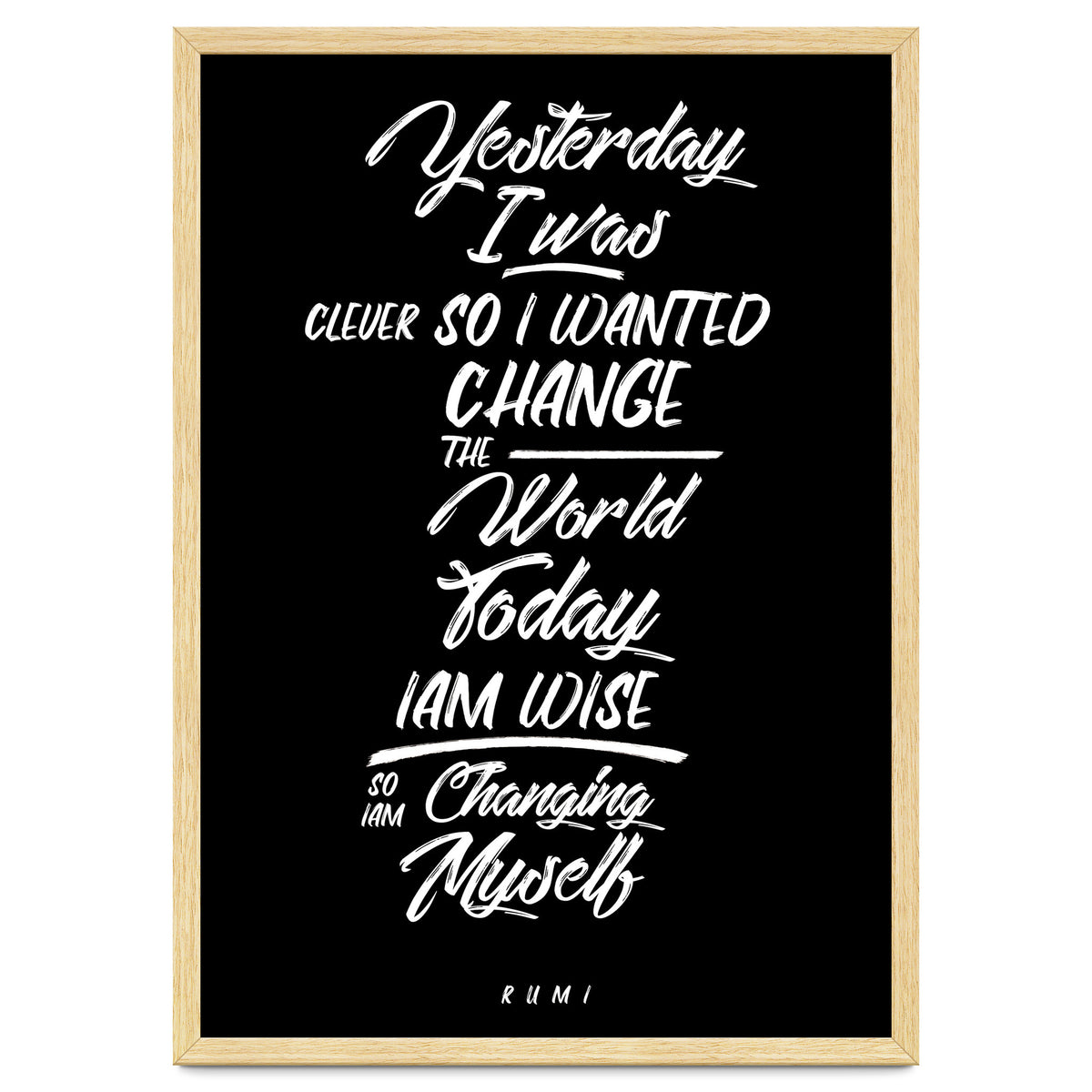 Changing Myself - Rumi Quote Typography