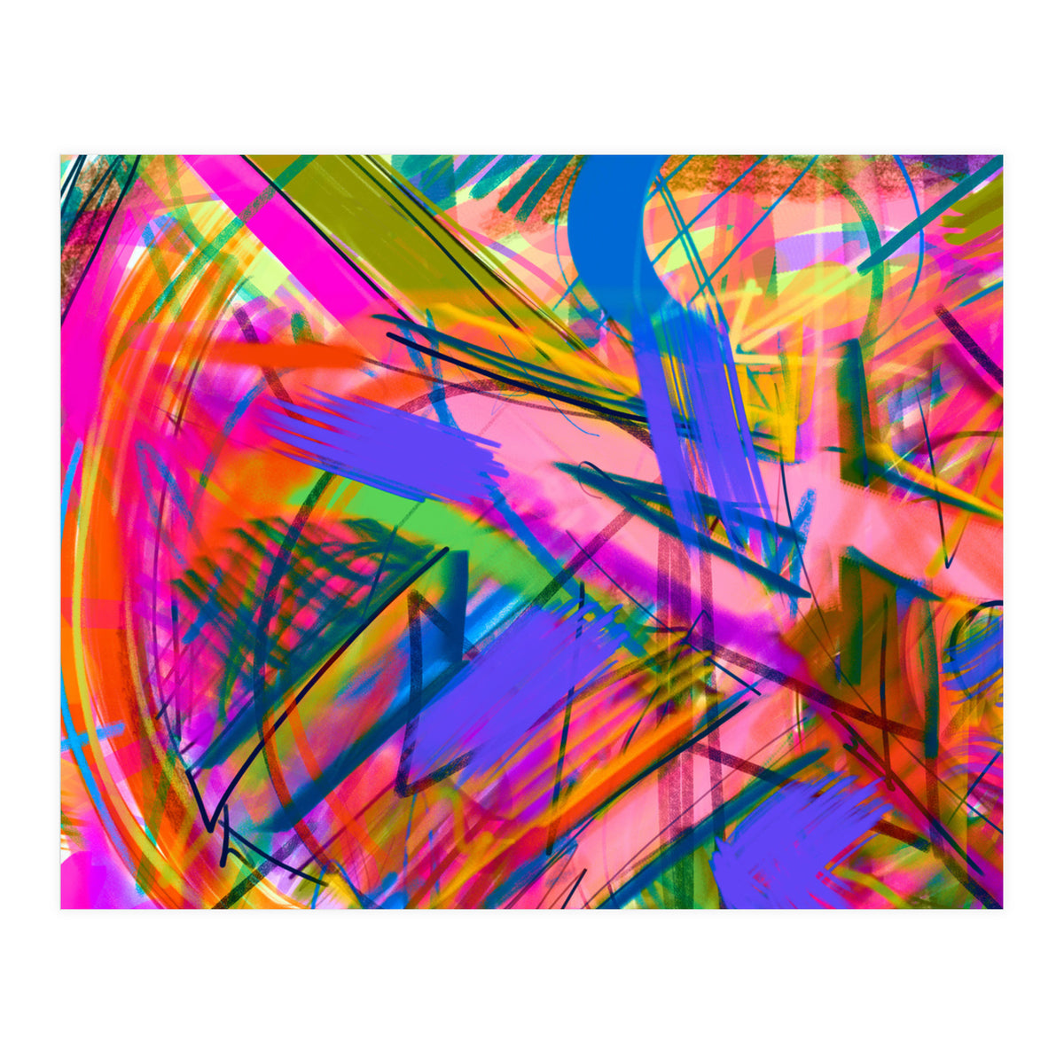 Pink And Blue In Traces (Print Only)