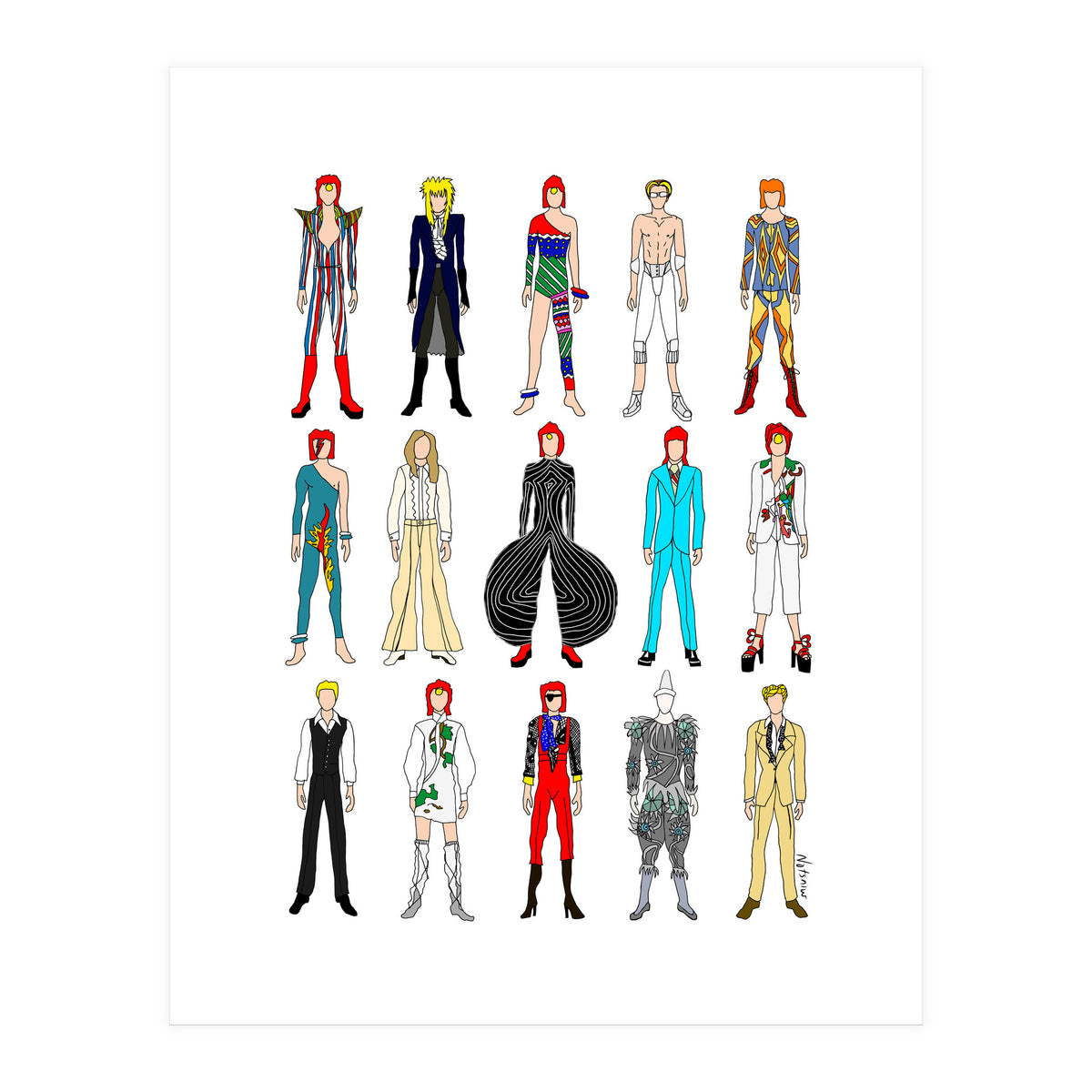 Outfits of Bowie Fashion (Print Only)