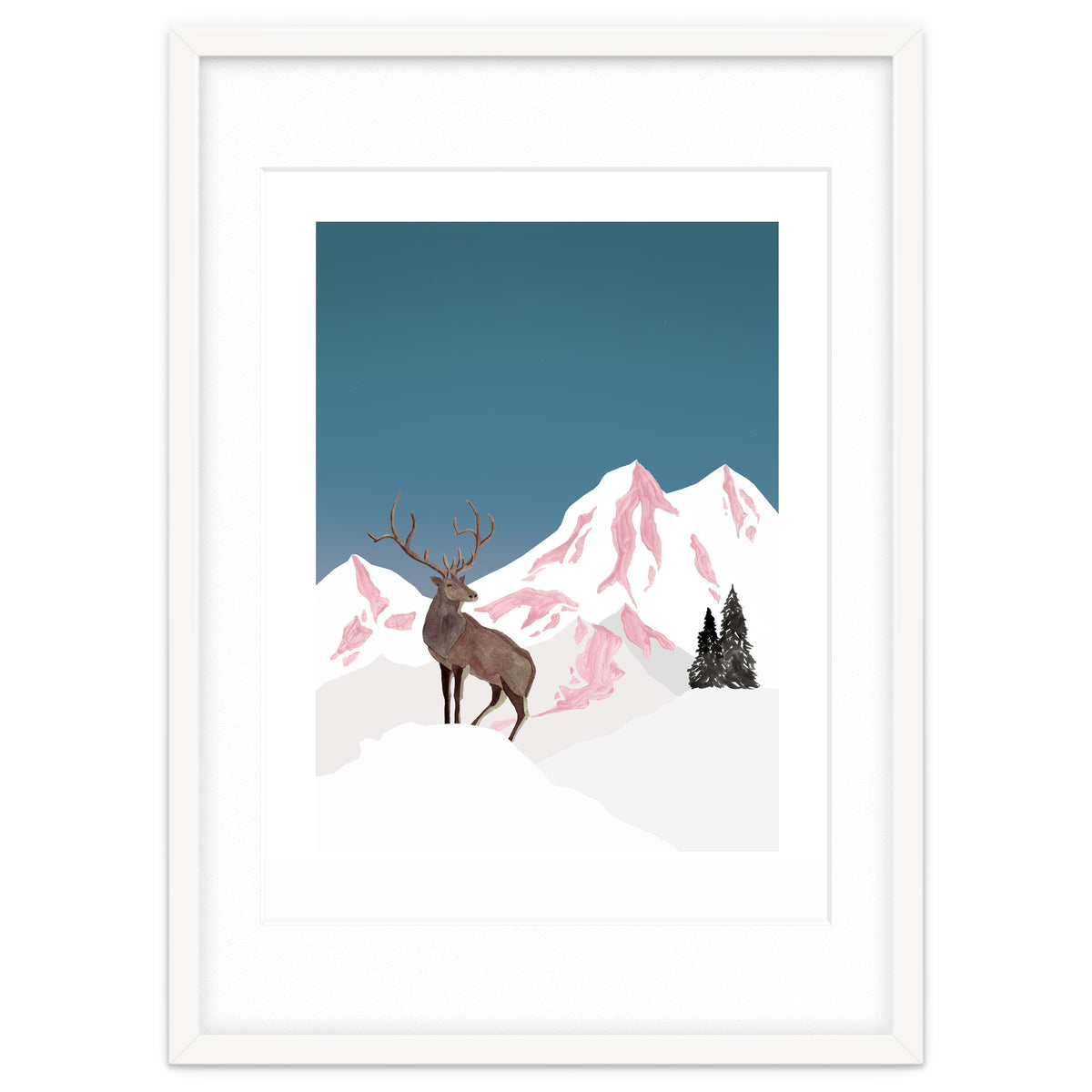 Mountain Love Winter Stag