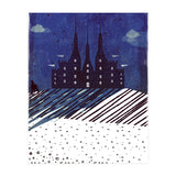 Castle on the hill at night (Print Only) thumbnail