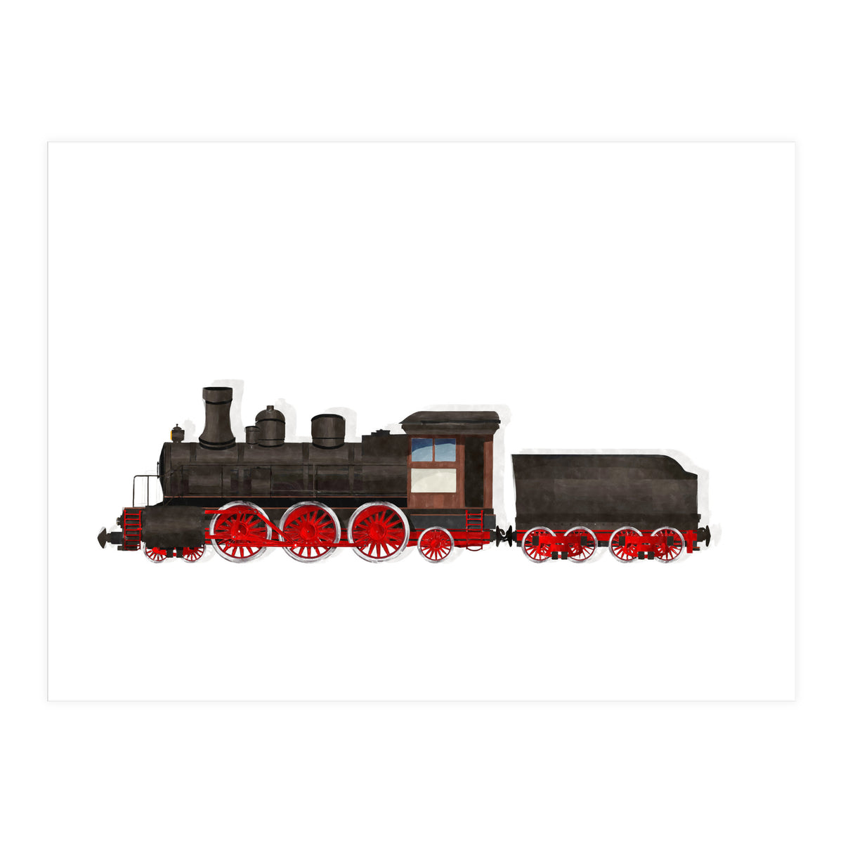 Watercolor Steam Train (Print Only)