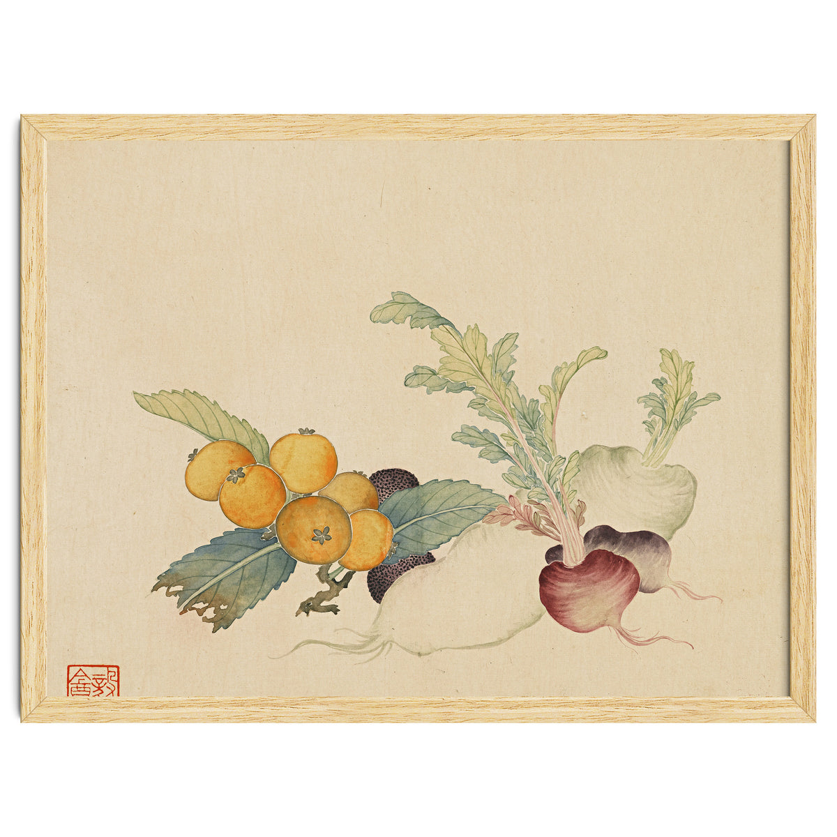 Wang Chengpi~flowers And Vegetables, Vegetables, Fruits, Loquat, White Radish, Carrot, Radish