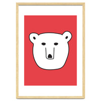 Polar Bear Portrait On a Red Background