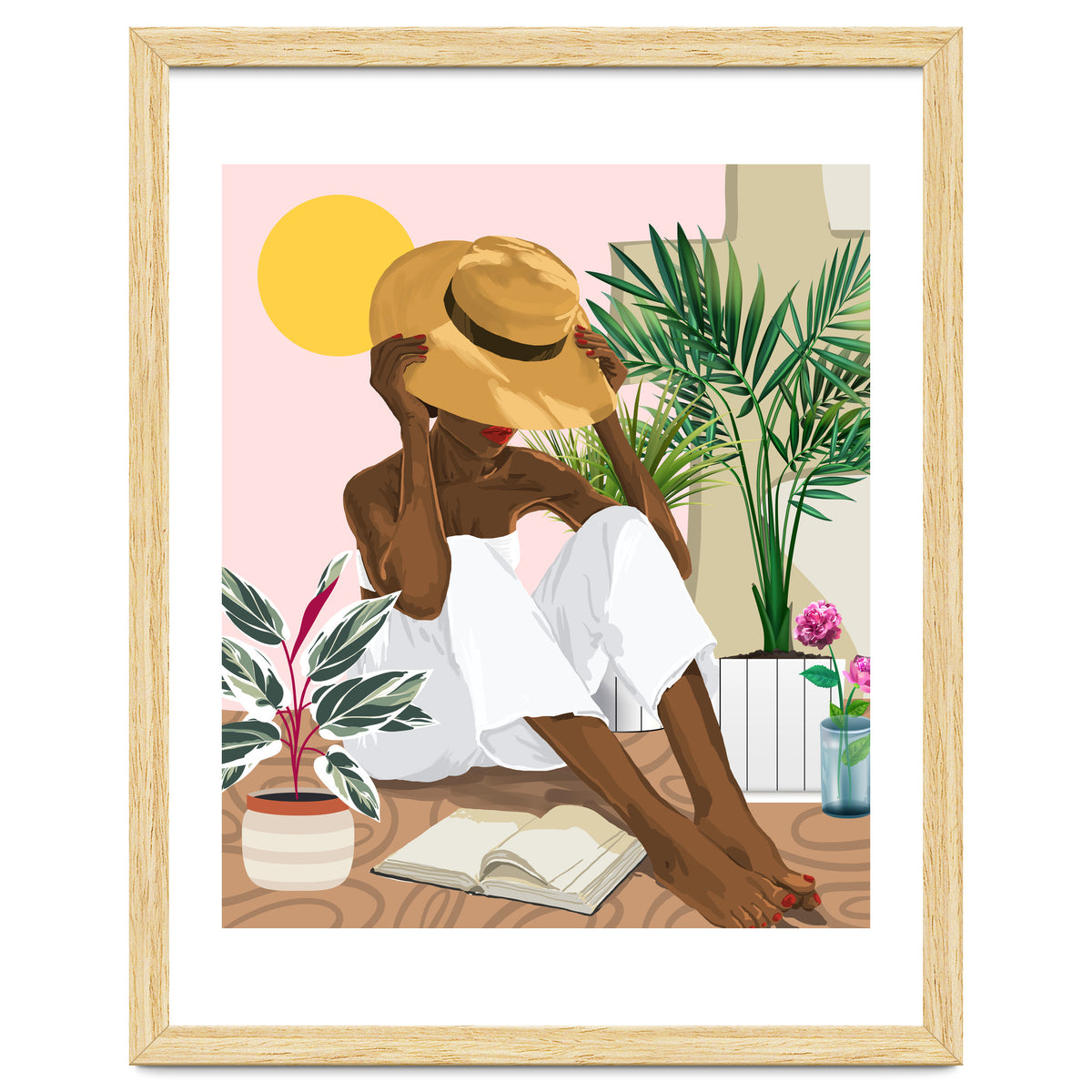 Summer Reading | Modern Bohemian Black Woman Travel | Beachy Vacation Book Reader