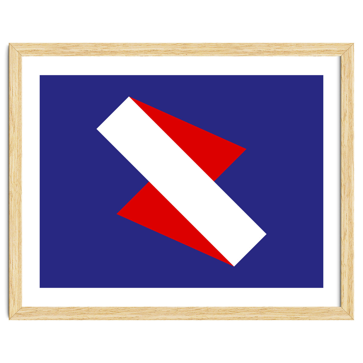 Geometric Shapes No. 68 - red & royal blue
