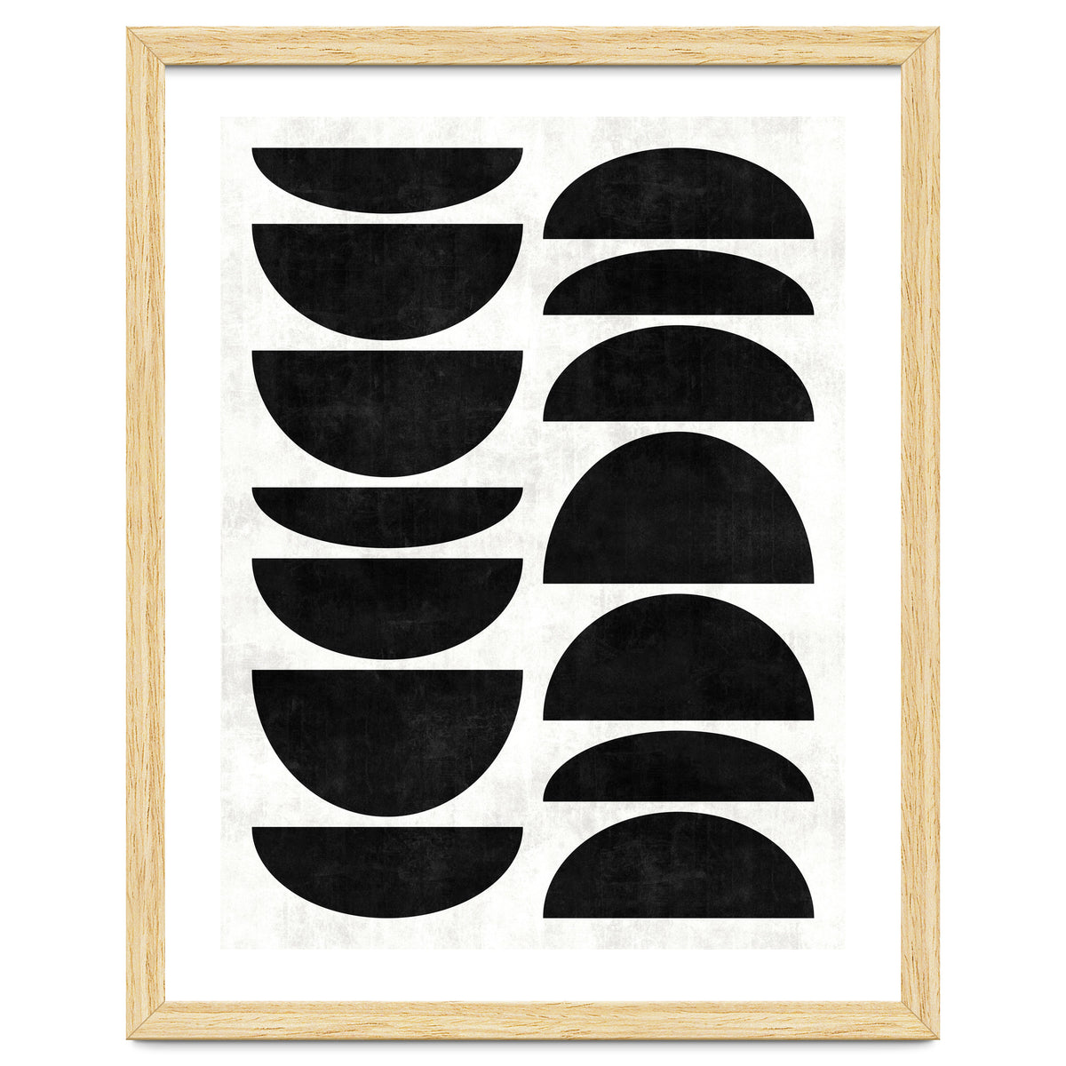 Mid-Century Modern Pattern No.9 - Black and White Concrete